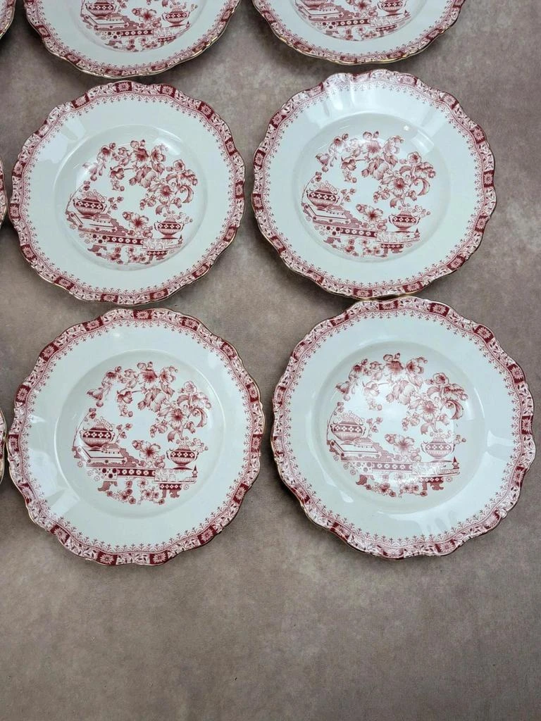 Conjunto de 12 pratos fundos Seltmann Weiden Bavaria Theresia vermelho – photo 6
